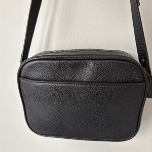 J.Crew Leather Camera Crossbody Black